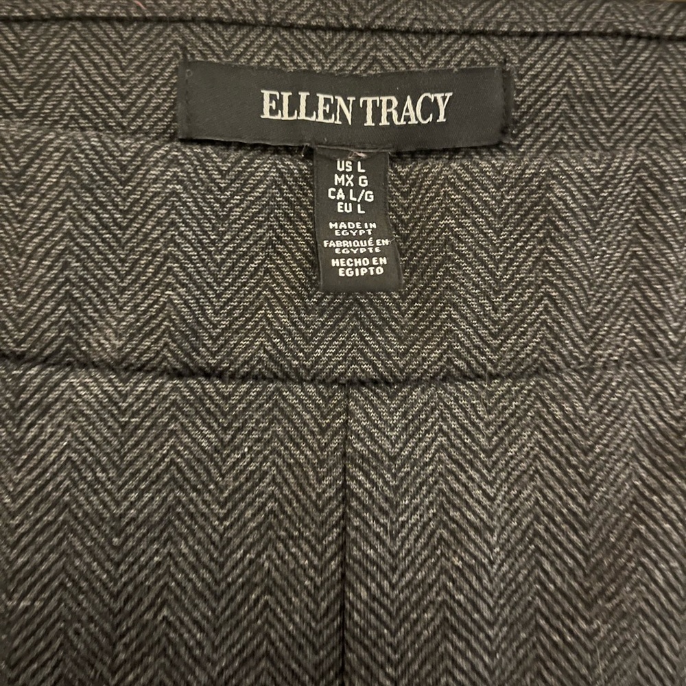 Ellen Tracy Black and Grey Leggings (Size L)